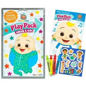 Bendon CoComelon Play Pack Grab Go Coloring Book Crayons Stickers Travel Crafts